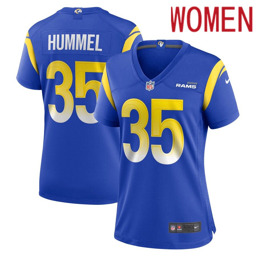 Women Los Angeles Rams 35 Jake Hummel Nike Royal Game Player NFL Jersey